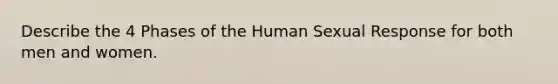 Describe the 4 Phases of the Human Sexual Response for both men and women.