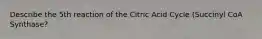 Describe the 5th reaction of the Citric Acid Cycle (Succinyl CoA Synthase?