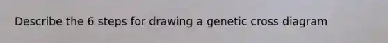Describe the 6 steps for drawing a genetic cross diagram