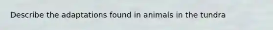 Describe the adaptations found in animals in the tundra