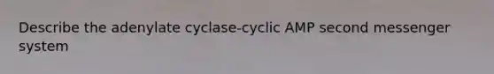 Describe the adenylate cyclase-cyclic AMP second messenger system