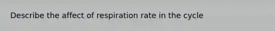 Describe the affect of respiration rate in the cycle