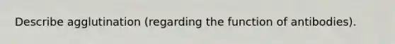 Describe agglutination (regarding the function of antibodies).