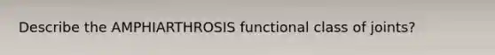 Describe the AMPHIARTHROSIS functional class of joints?