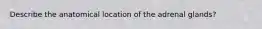 Describe the anatomical location of the adrenal glands?