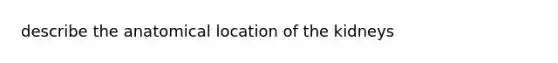 describe the anatomical location of the kidneys