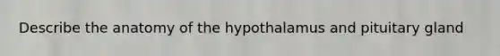 Describe the anatomy of the hypothalamus and pituitary gland