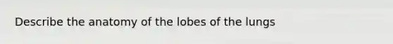 Describe the anatomy of the lobes of the lungs