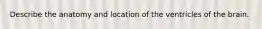 Describe the anatomy and location of the ventricles of the brain.