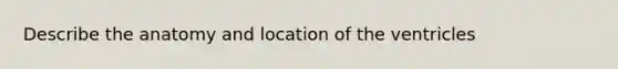 Describe the anatomy and location of the ventricles