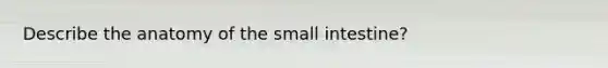 Describe the anatomy of <a href='https://www.questionai.com/knowledge/kt623fh5xn-the-small-intestine' class='anchor-knowledge'>the small intestine</a>?