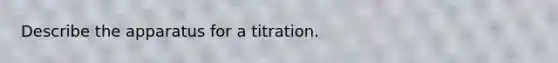 Describe the apparatus for a titration.