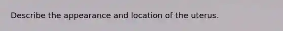 Describe the appearance and location of the uterus.