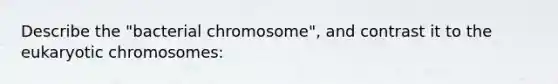 ​Describe the "bacterial chromosome", and contrast it to the eukaryotic chromosomes: