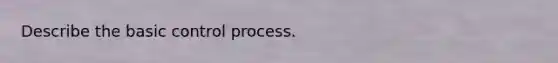 Describe the basic control process.