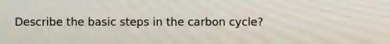 Describe the basic steps in the carbon cycle?