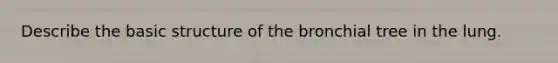 Describe the basic structure of the bronchial tree in the lung.