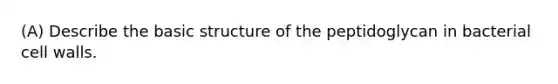 (A) Describe the basic structure of the peptidoglycan in bacterial cell walls.