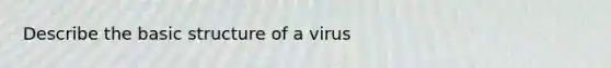 Describe the basic structure of a virus