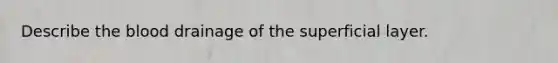 Describe the blood drainage of the superficial layer.