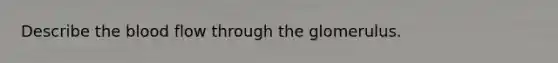 Describe <a href='https://www.questionai.com/knowledge/k7oXMfj7lk-the-blood' class='anchor-knowledge'>the blood</a> flow through the glomerulus.