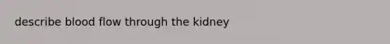 describe blood flow through the kidney