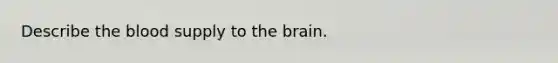 Describe the blood supply to the brain.