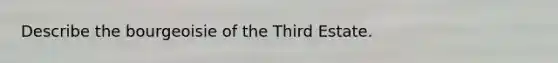 Describe the bourgeoisie of the Third Estate.