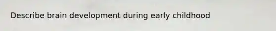 Describe brain development during early childhood
