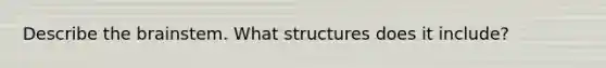 Describe the brainstem. What structures does it include?