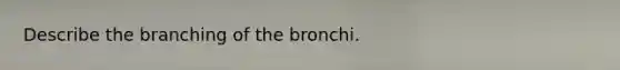 Describe the branching of the bronchi.