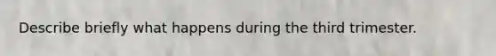 Describe briefly what happens during the third trimester.