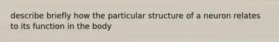 describe briefly how the particular structure of a neuron relates to its function in the body