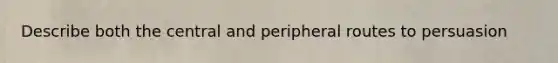 Describe both the central and peripheral routes to persuasion