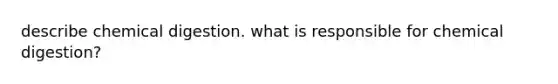 describe chemical digestion. what is responsible for chemical digestion?