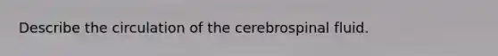 Describe the circulation of the cerebrospinal fluid.