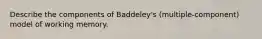 Describe the components of Baddeley's (multiple-component) model of working memory.