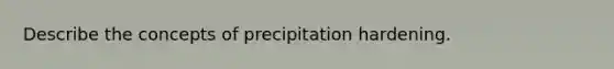 Describe the concepts of precipitation hardening.