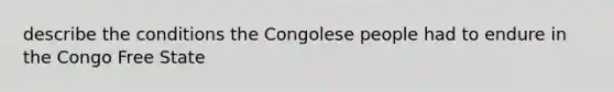 describe the conditions the Congolese people had to endure in the Congo Free State