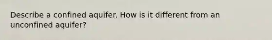 Describe a confined aquifer. How is it different from an unconfined aquifer?