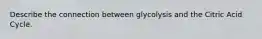 Describe the connection between glycolysis and the Citric Acid Cycle.