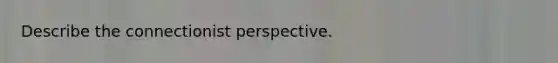 Describe the connectionist perspective.