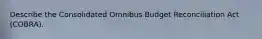 Describe the Consolidated Omnibus Budget Reconciliation Act (COBRA).