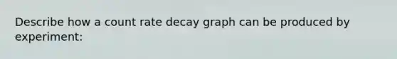 Describe how a count rate decay graph can be produced by experiment: