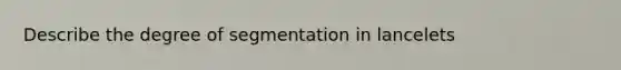 Describe the degree of segmentation in lancelets