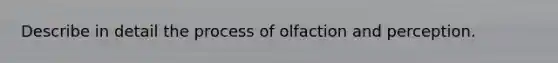 Describe in detail the process of olfaction and perception.