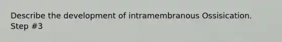 Describe the development of intramembranous Ossisication. Step #3