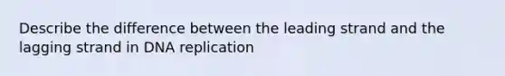 Describe the difference between the leading strand and the lagging strand in DNA replication