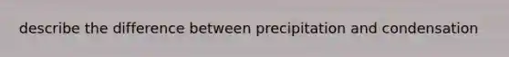 describe the difference between precipitation and condensation