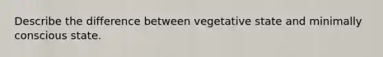 Describe the difference between vegetative state and minimally conscious state.